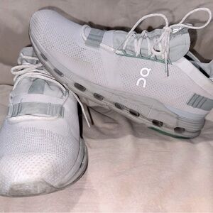 On Running White and Gray Sneakers